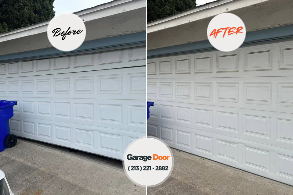 Before and after: garage door repair Bagley, MN